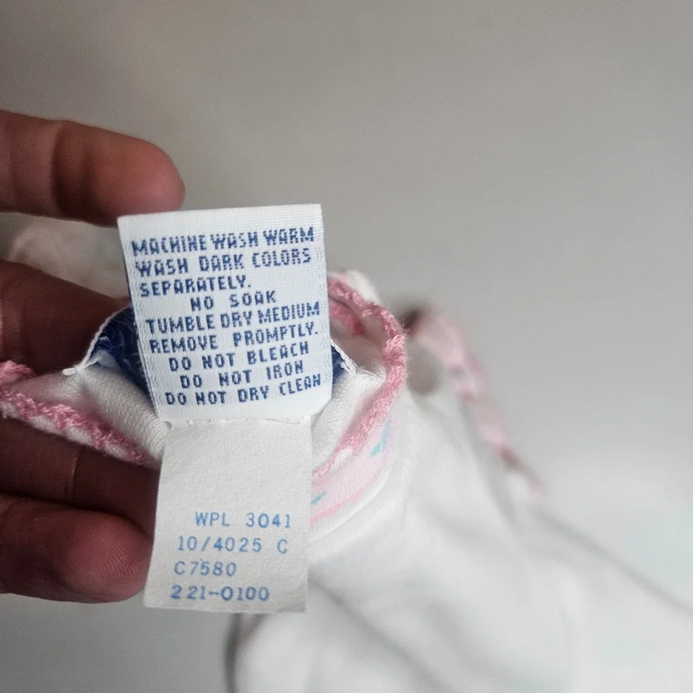 Vintage‎ OshKosh Bgosh Baby Girls Pink Floral Romper Shirt Set Made in USA 18M